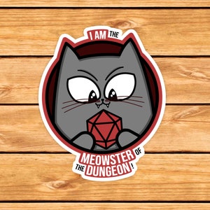 Pegatina de Meowster of the Dungeon / DM / Dungeons Dragons / Regalos para dm / Regalos de Dungeon Master (dm) / DnD / calcomanía para parachoques de automóvil