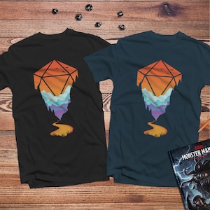 Golden D20 D&D Shirt | DnD | Dungeons Dragons | Gifts for dm | Dungeon master (dm) gifts | minimal dnd shirt