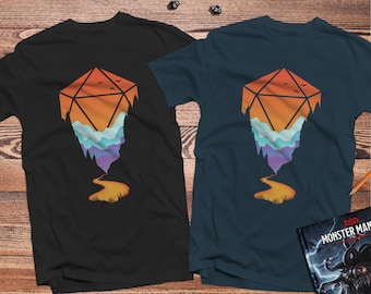 Golden D20 D&D Shirt | DnD | Dungeons Dragons | Gifts for dm | Dungeon master (dm) gifts | minimal dnd shirt