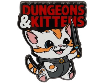 Dungeons & Kittens Anstecker | DM-Geschenk | Geschenk für Gamer | DnD Geschenk | Würfel | Verliese und Drachen