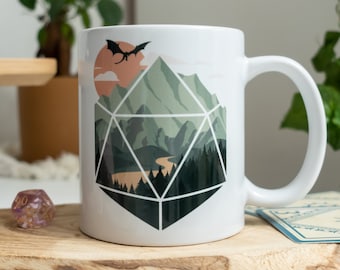 A D20 Scene mug |  | Gift for DnD players | Dungeons and Dragons | DM Gift | dnd