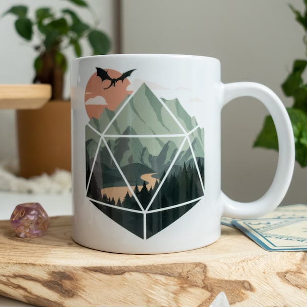 A D20 Scene mug |  | Gift for DnD players | Dungeons and Dragons | DM Gift | dnd