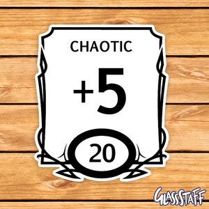 Chaotischer Statistik-Block | ttrpg sticker | D&D Geschenk | GR. | Dungeons & Dragons | Würfel | lustiger d&nd Sticker