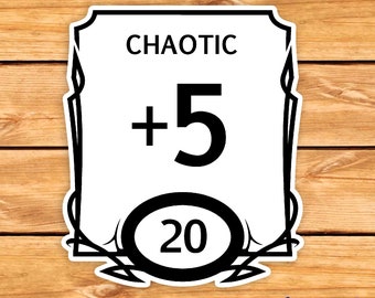 Chaotischer Statistik-Block | ttrpg sticker | D&D Geschenk | GR. | Dungeons & Dragons | Würfel | lustiger d&nd Sticker