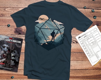 The d20 Champion Shirt | d20 | rpg minimalistic tshirt | dnd dice set | dnd tshirt