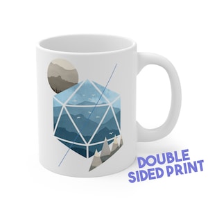 Watercolor D20 Mug | Dnd gift | GM | Dungeons & Dragons | Dice | DM gift
