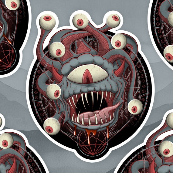 Dungeons /& Dragons Beholder Laptop Decal D/&D Logo Sticker 3x3 inches