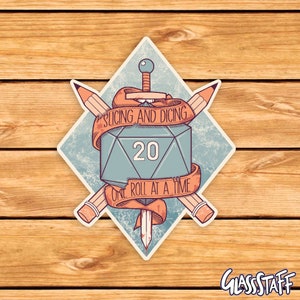 Slicing and Dicing DnD Sticker | Dnd gift | GM | Dungeons & Dragons | Dice | Natural 20