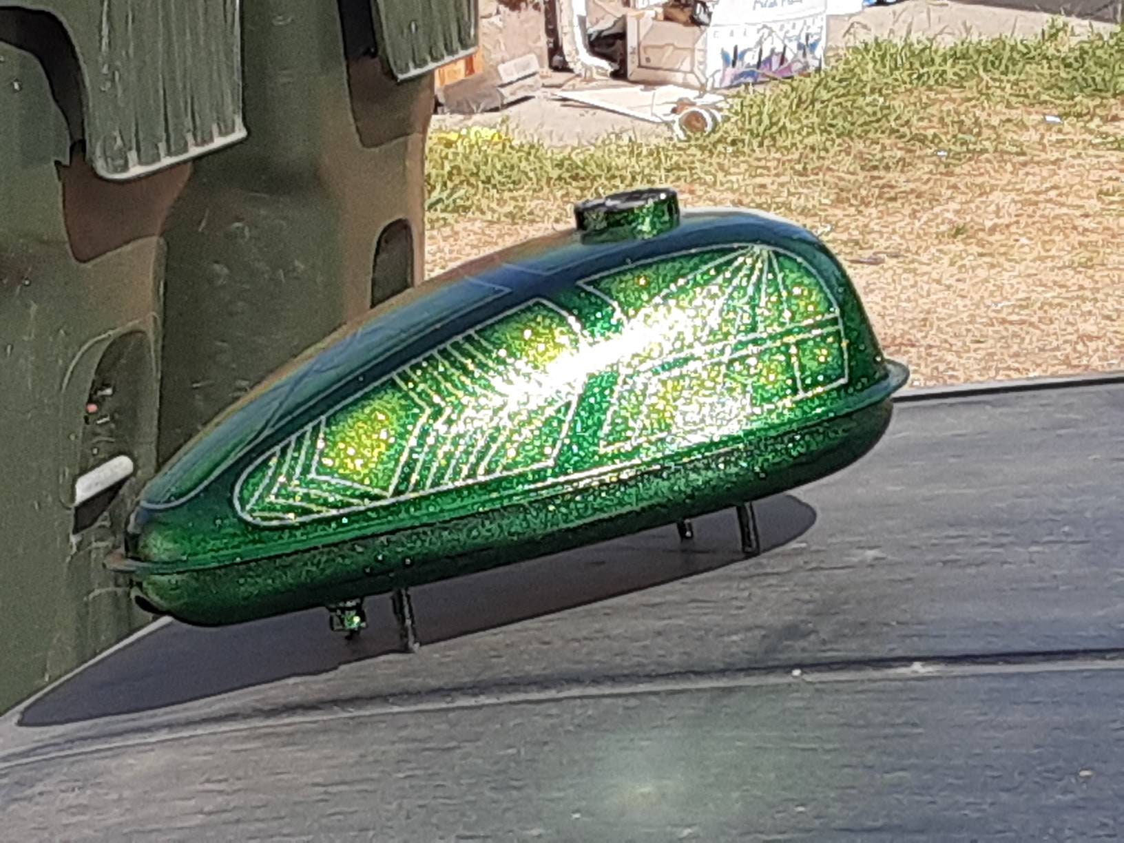 Custom painted and metal flake motorized bicycle gas tank Etsy