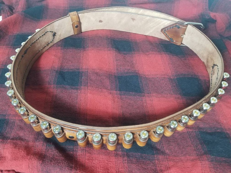 Bullet belt hand made leather custom made to order Etsy