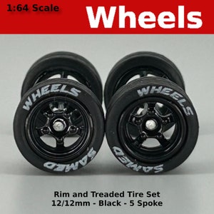 Set Di 4 Ruote Cromate 12 Mm Per Hot Wheels - Cerchi A 5 Razze Blackwall, Perfette Per Personalizzare La Tua Macchinina In Scala 1:64