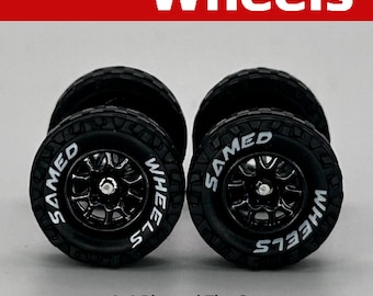 17mm 4x4 Truck Tire Sets - Black 10 spoke White Lettering