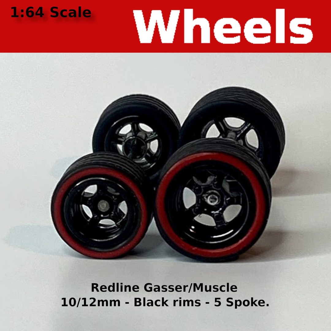 Gasser/muscle Car - Black Redline Wheels - 10mm/12mm - Etsy