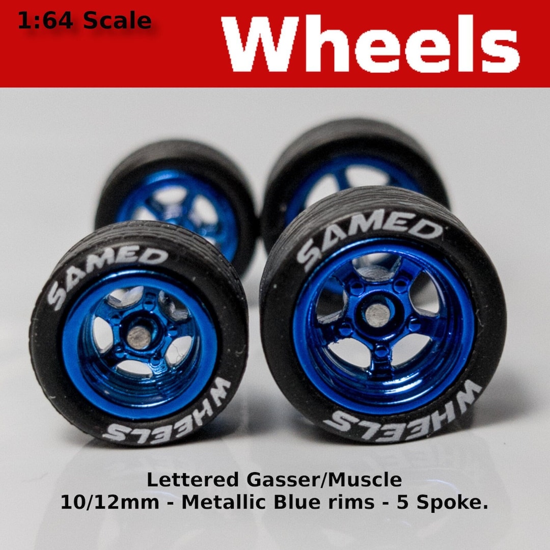 Muscel Car Rims Gasser/muscle Car - Metallic Blue Wheels - Lettered - 10mm/12mm - Etsy