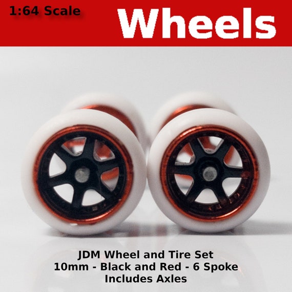 6 Spoke Rubber Tire 20 set (4 colors) MIX for JDM 1:64