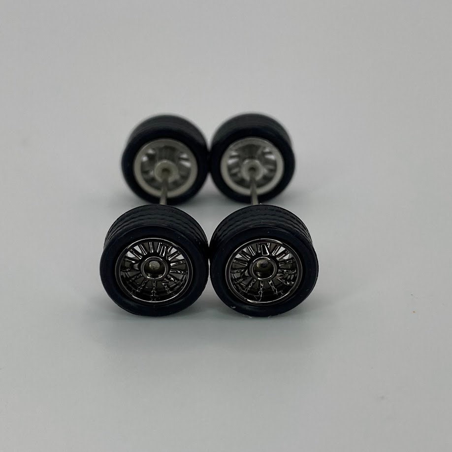 10/10mm Shadow Black 15 Spoke Low Rider Real Riders Wheel Set for 1/64 ...