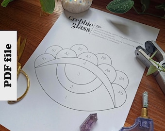 Patrón de vidrieras - DESCARGA DIGITAL | Atrapasueños de cristal de mal de ojo