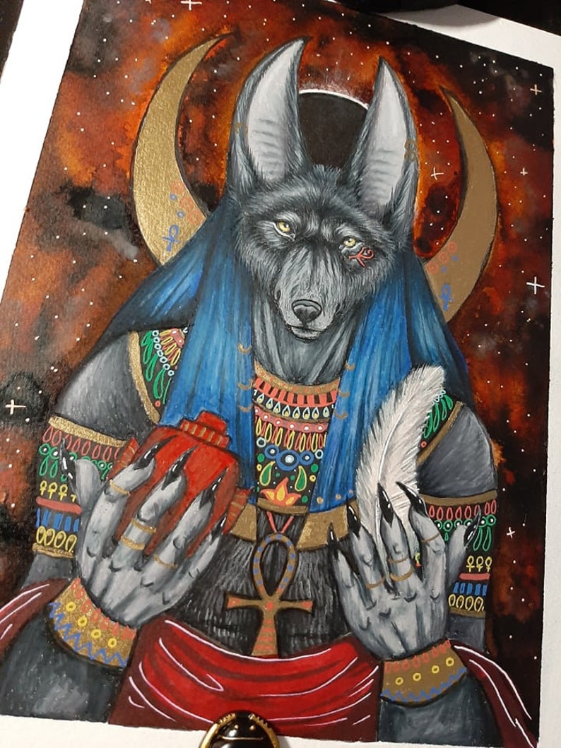 Anubis Egyptian God Print - Etsy UK