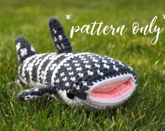 PATTERN DIGITAL DOWNLOAD** Winter the Mini Whale Shark Crochet Stuffed Animal Pattern