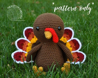 PATTERN DIGITAL DOWNLOAD** Thomas the Turkey Crochet Stuffed Animal Crochet Pattern