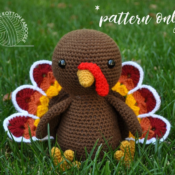 PATTERN DIGITAL DOWNLOAD** Thomas the Turkey Crochet Stuffed Animal Crochet Pattern