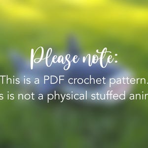 May include: Please note: This is a PDF crochet pattern. This is not a physical stuffed animal.