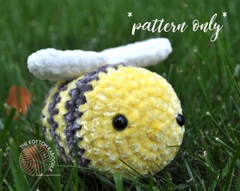 PATTERN DIGITAL DOWNLOAD** Bree the Velvet Bumblebee Crochet Stuffed Animal Pattern