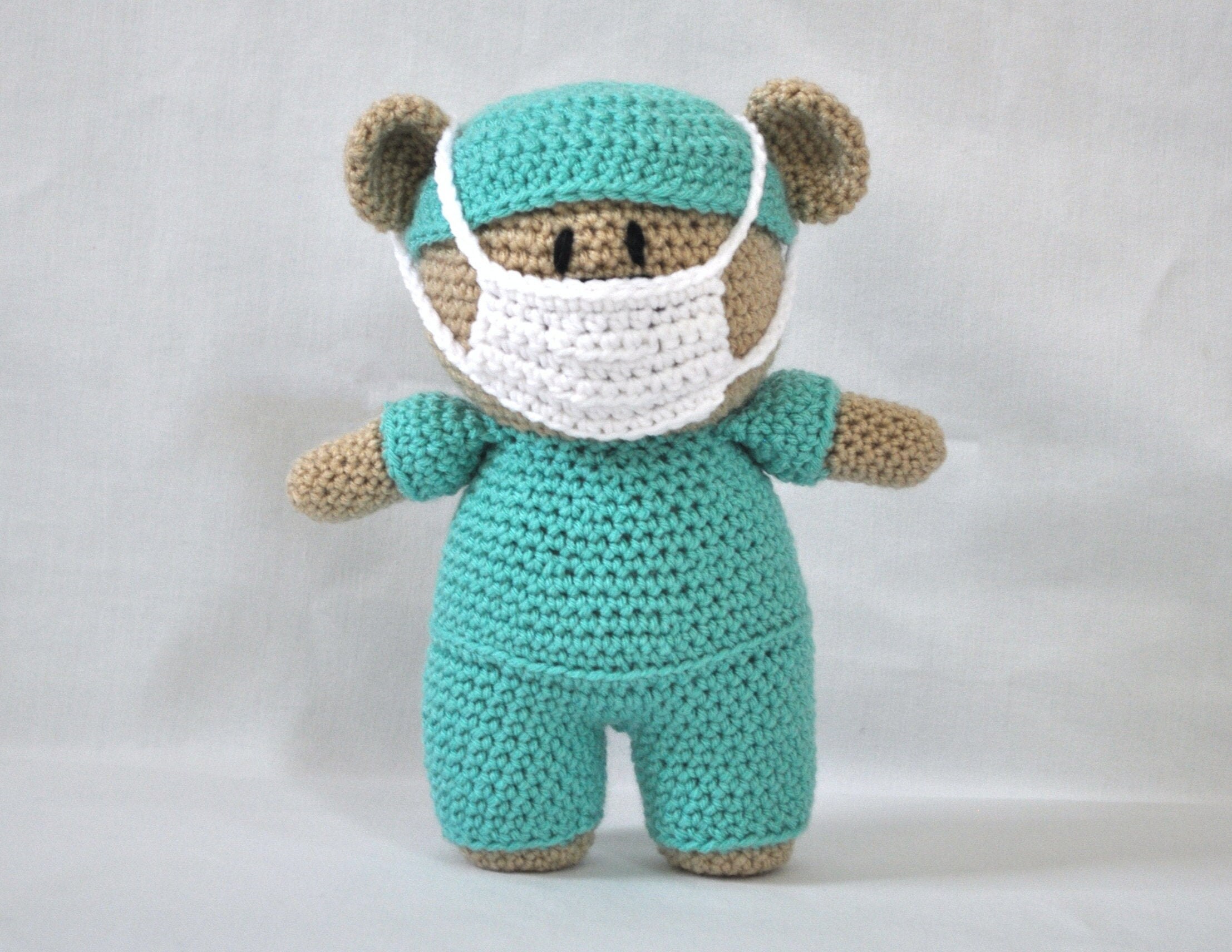 Jenn the Frontline Hero Bear Crochet Stuffed Animal Made to Etsy