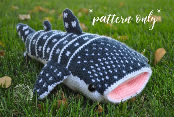 PATTERN DIGITAL DOWNLOAD Whitney the Whale Shark Crochet Stuffed