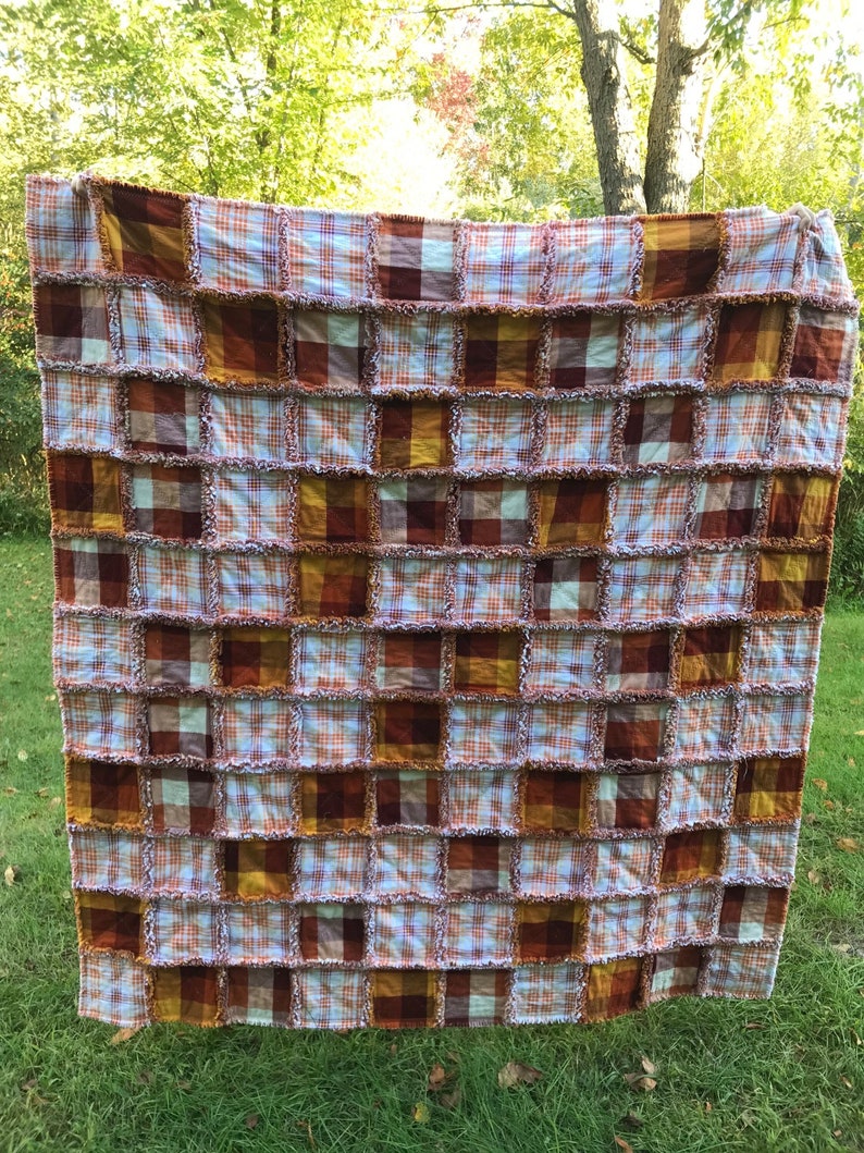 Plaid Flannel Rag Quilt Throw, Custom Orders, Special Order Quilts