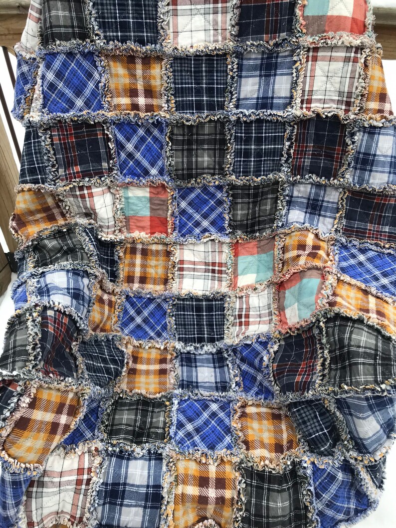 Warm and Snuggly Plaid Flannel Rag Quilt Throw Etsy
