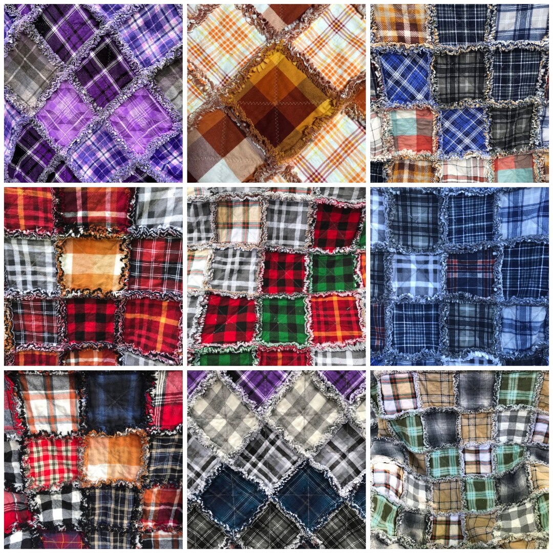 Plaid Flannel Rag Quilt Throw, Custom Orders, Special Order Quilts