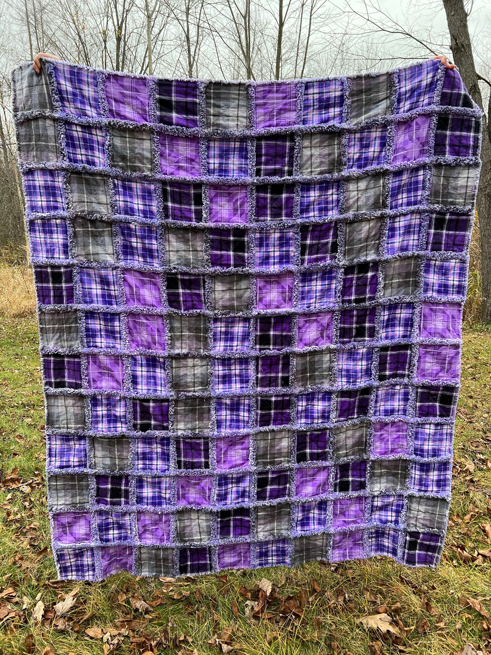 Plaid Flannel Rag Quilt Throw, Custom Orders, Special Order Quilts