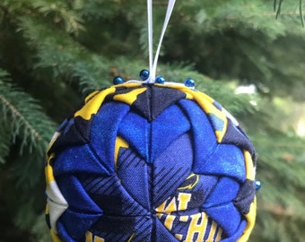 Handmade Quilted Christmas Ornaments, Ornaments, Christmas Decor, Christmas Gifts, Christmas Tree Ornaments, University of Michigan