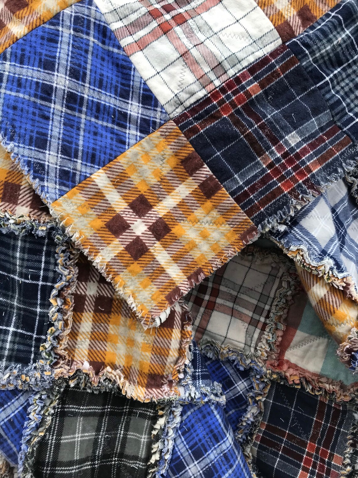 Warm and Snuggly Plaid Flannel Rag Quilt Throw Etsy