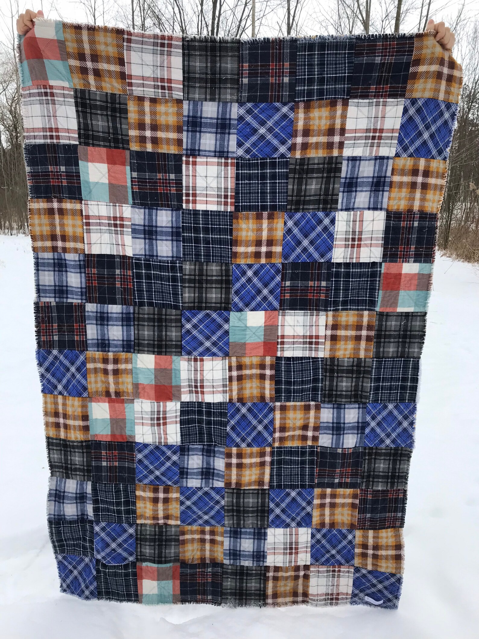 Warm and Snuggly Plaid Flannel Rag Quilt Throw Etsy