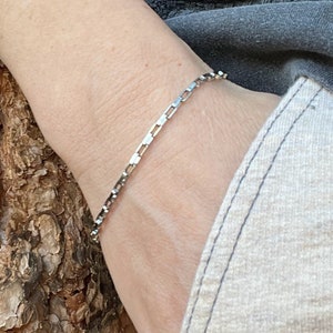 Stainless Steel Rectangle Box Chain Bracelet