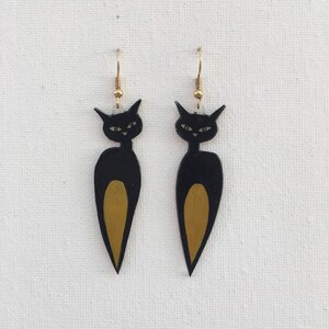 Black Cat drop earrings
