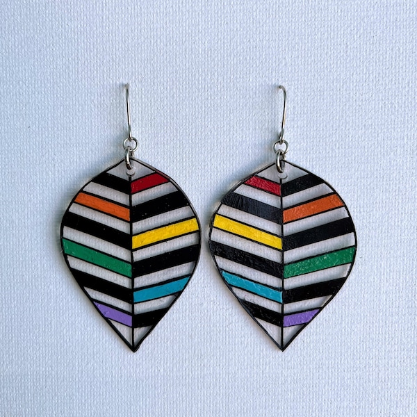 Rainbow Leaf Earrings