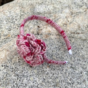 Pink Crochet Flower Headband