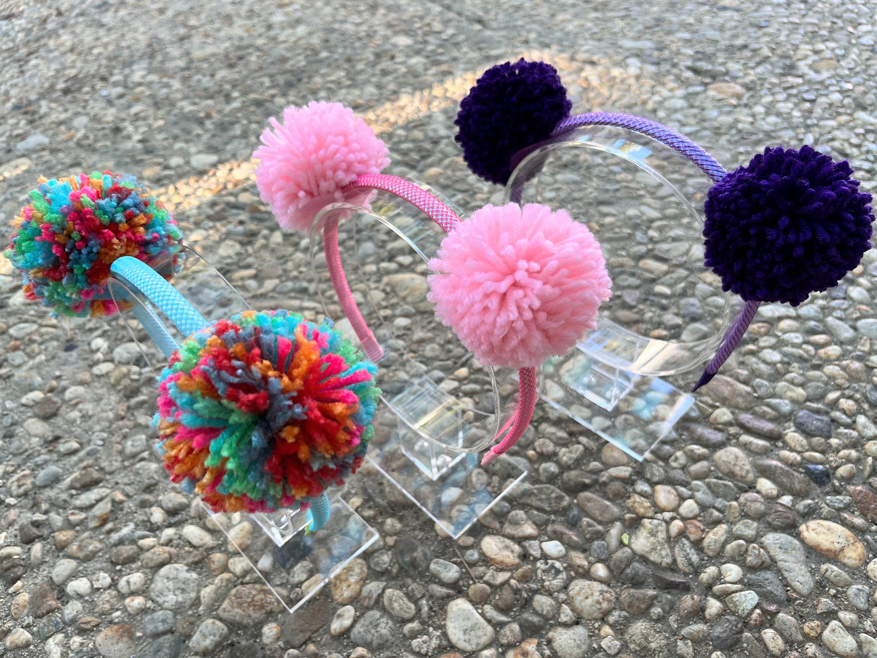 Pink Pom Pom Headband - Etsy display picture 3