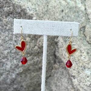 Rotes Herz Perlen Ohrringe