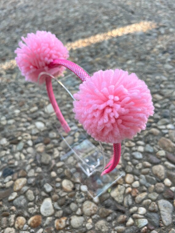 Pink Pom Pom Headband - Etsy display picture 1