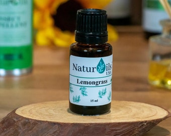 Lemongrass Essential Oil / All-Natural / 15 ml / 100% Pure / Planet Based / Organic / Aromatherapy / Therapeutic Grade NaturOils