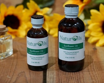 Sunflower Oil | Vitamin E | Pure and All Natural | Cold Pressed and Refined | NaturOils