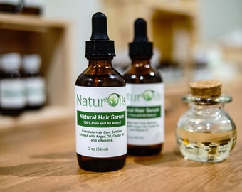 Natural Hair Serum | 2oz | All Natural Complete Hair Care Solution | Great for Natural Eye Lash Growth and Overall Health