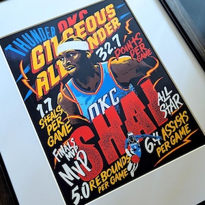 Shai Gilgeous-Alexander Collage Poster | thunder art, oklahoma city thunder, okc thunder, sga