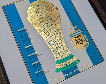 Argentina La Albiceleste World Cup Gold Foil Poster | argentina poster, argentina art, messi poster, messi art, argentina world cup, messi