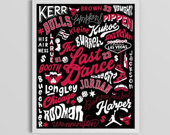 Chicago Bulls The Last Dance Poster, Art, Chicago Bulls Art, Chicago Bulls Poster, Bulls Art, Bulls Gift, Michael Jordan Art, Jordan Poster