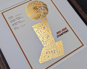 Miami Heat LOB Championship Trophy Gold Foil Poster | miami heat Art, miami heat poster, heat championship, lebron james poster, lebron